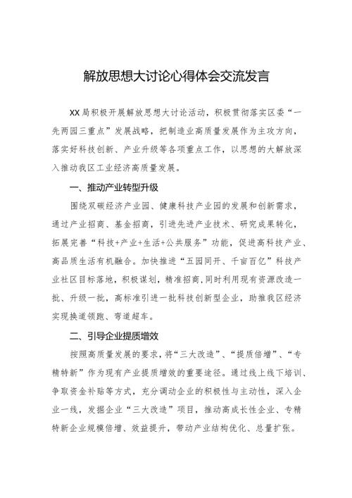 五篇2024年解放思想大讨论活动心得体会交流发言.docx