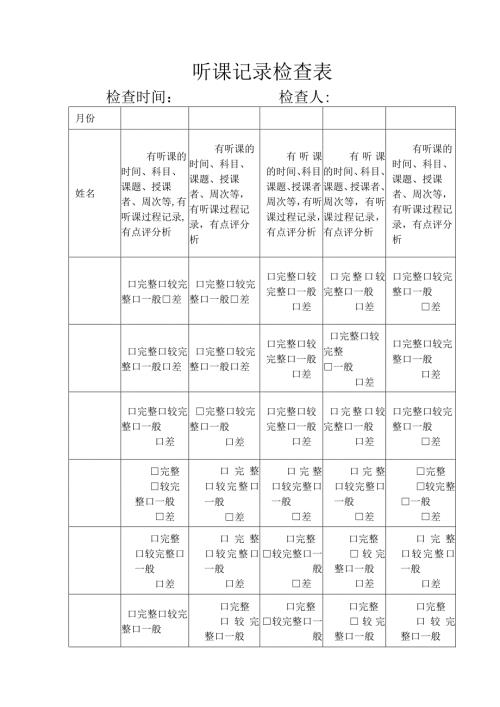 教师听课记录检查表.docx