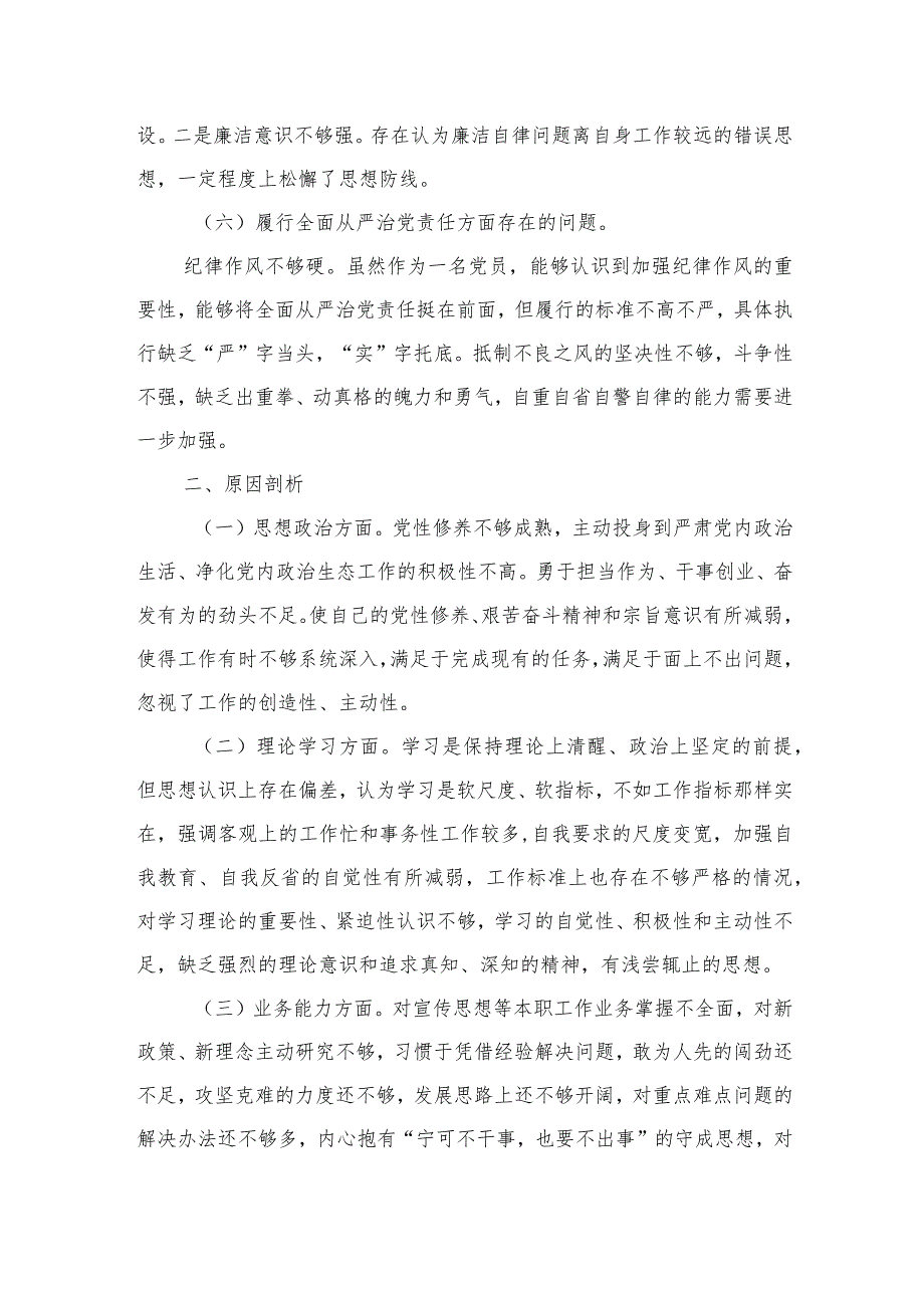 乡镇宣传委员六个方面个人检查发言.docx_第3页