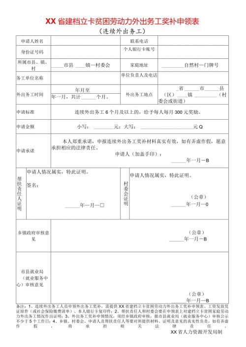 贫困劳动力外出务工奖补申领表.docx