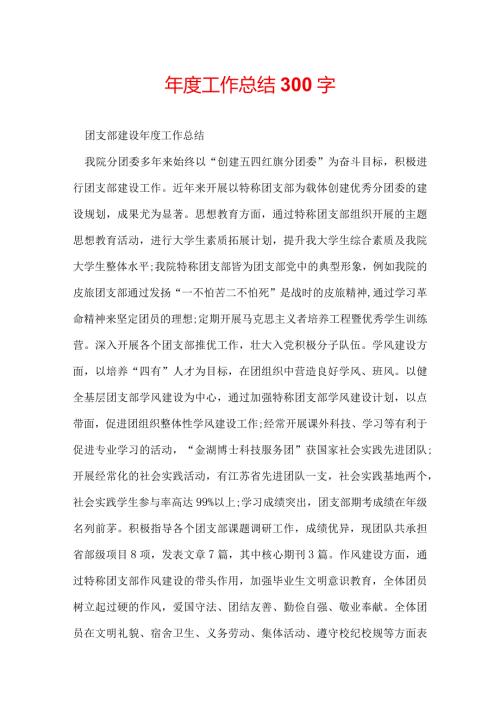 工作总结300字.docx