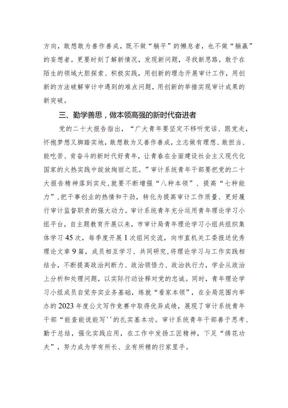 交流发言：以青之我+推动审计事业高质量发展.docx_第3页