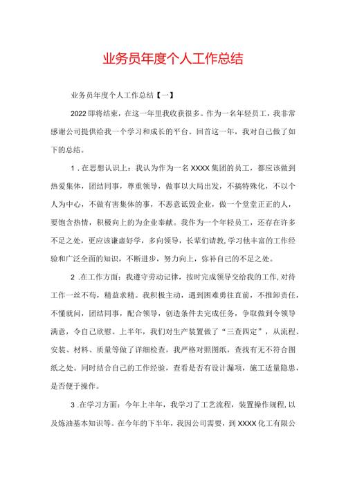 业务员个人工作总结.docx