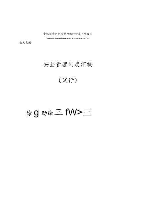 电力燃料开发公司安全管理制度汇编.docx