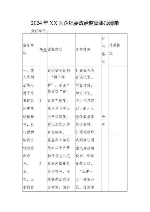 国企纪委2024年三项监督清单.docx