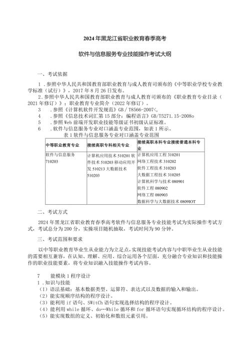 715软件与信息服务专业技能操作考试大纲.docx