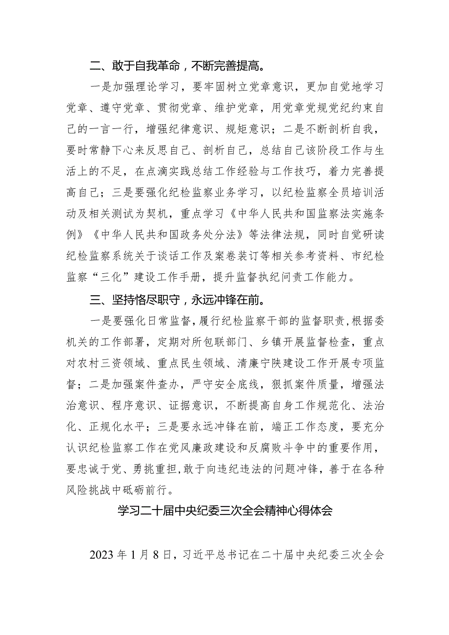 学习贯彻二十中央纪委三次全会精神心得体会研讨发言材料(精选九篇).docx_第2页