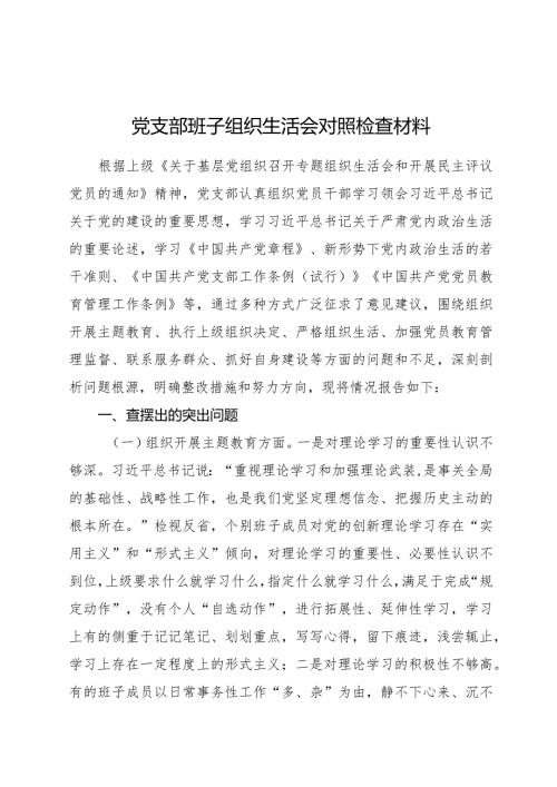 （支部班子）2023主题教育专题组织生活会对照检查4700字（抓好自身建设等6个方面）.docx