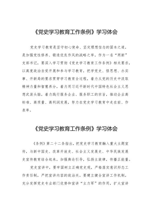 五篇学习《党史学习教育工作条例》心得体会简短发言.docx