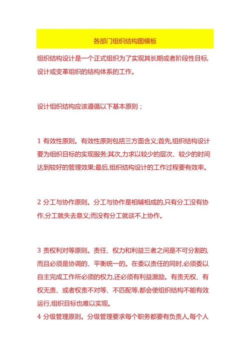 各部门组织结构图模板.docx