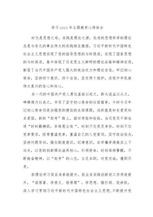 学习2023年主题教育心得体会.docx