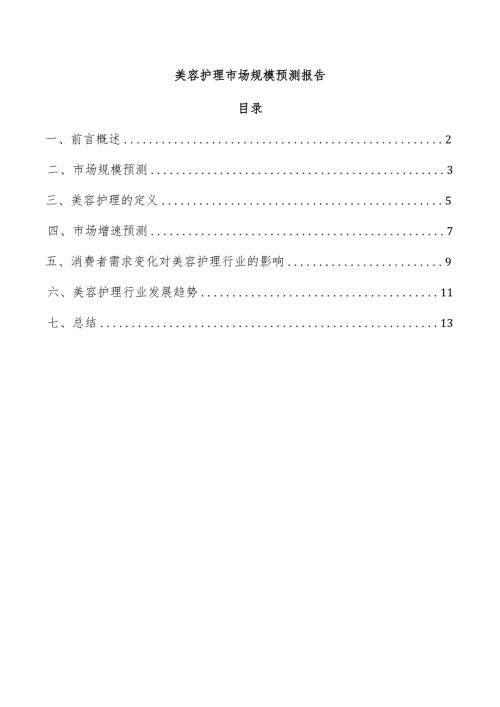 美容护理市场规模预测报告.docx