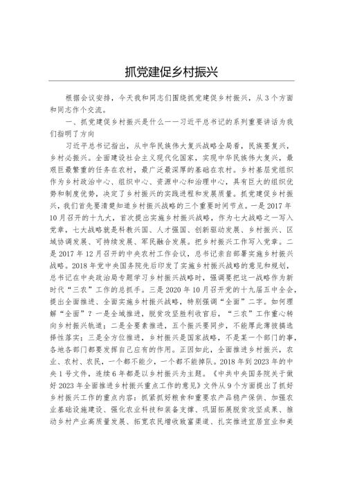 抓党建促乡村振兴党课.docx