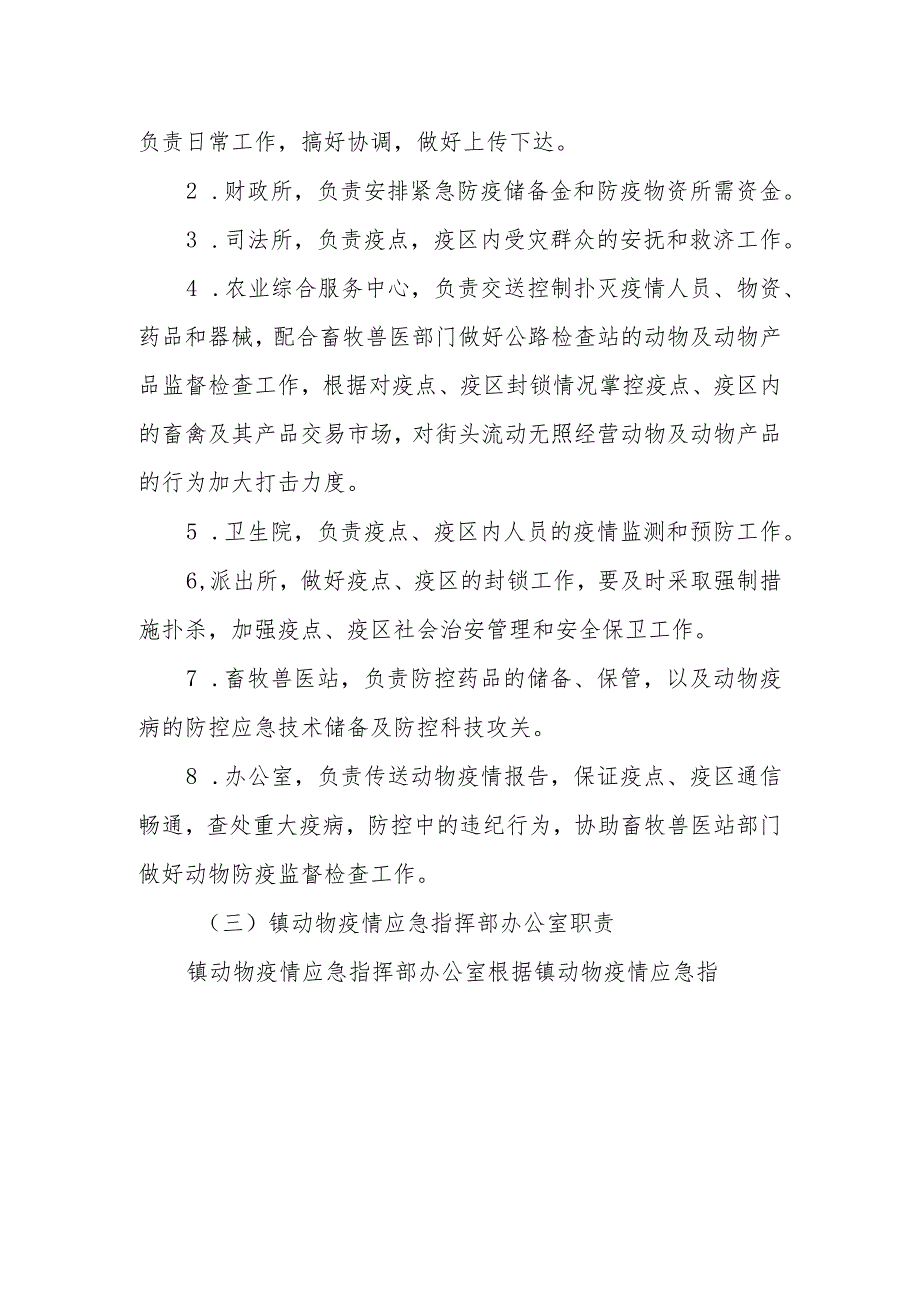 XX镇重大动物疫情应急处理预案.docx_第3页