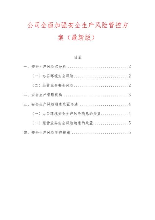 公司全面加强安全生产风险管控方案.docx