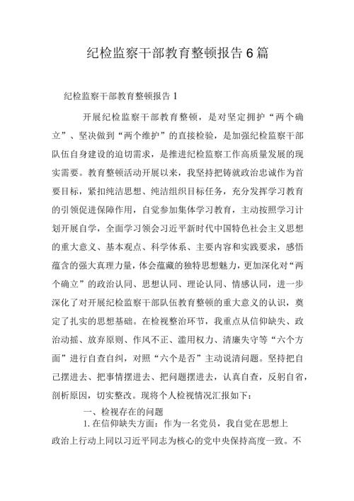 纪检监察干部教育整顿报告6篇.docx