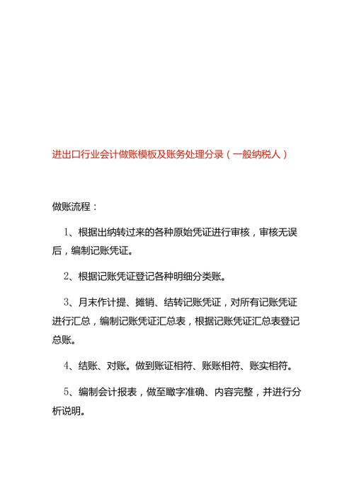 进出口行业会计做账模板及账务处理分录（一般纳税人）.docx