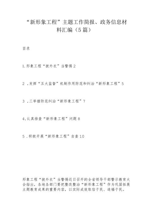 “新形象工程”主题工作简报、政务信息材料汇编（5篇）(1).docx