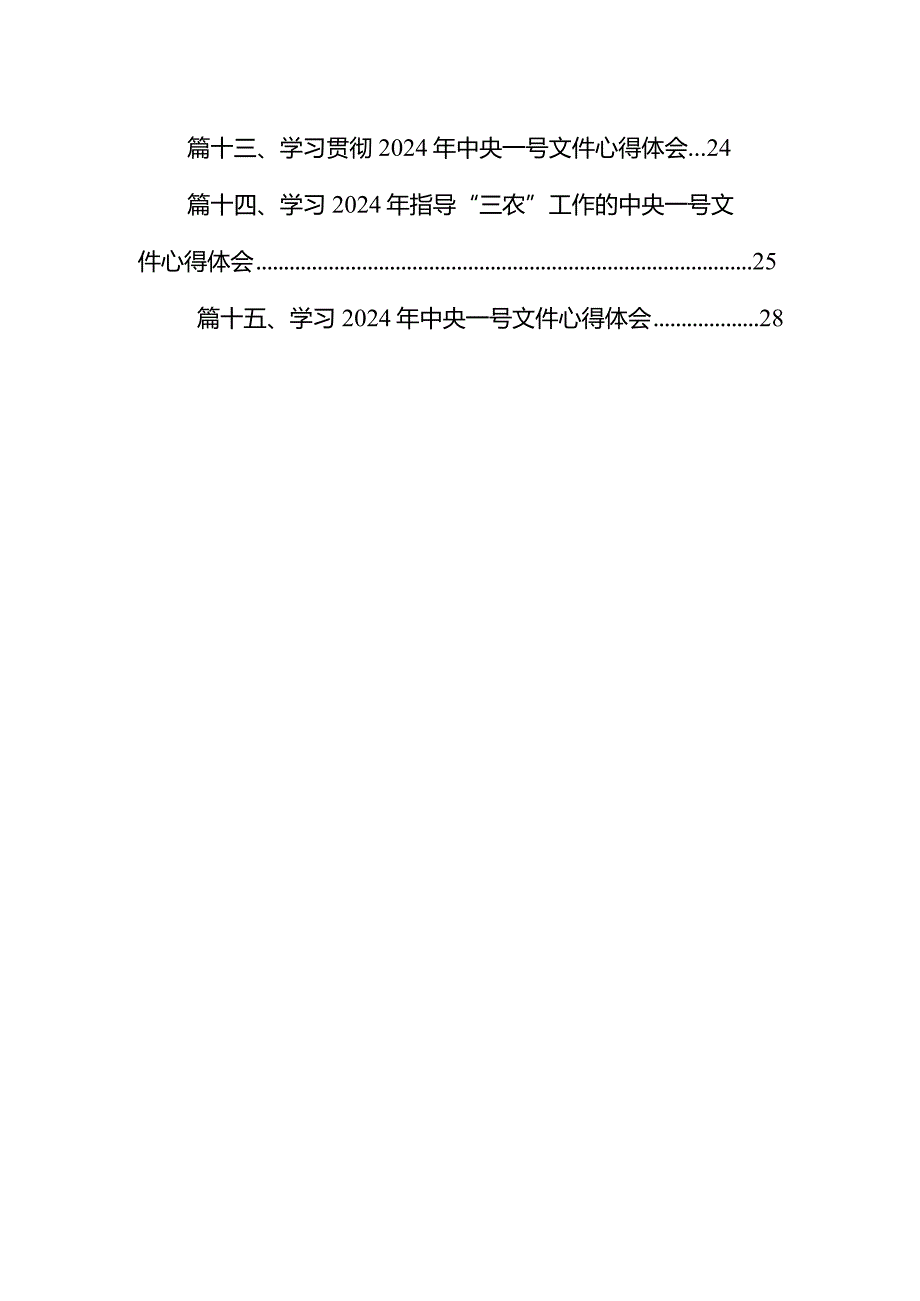 学习2024年中央一号文件心得体会研讨发言材料15篇供参考.docx_第2页