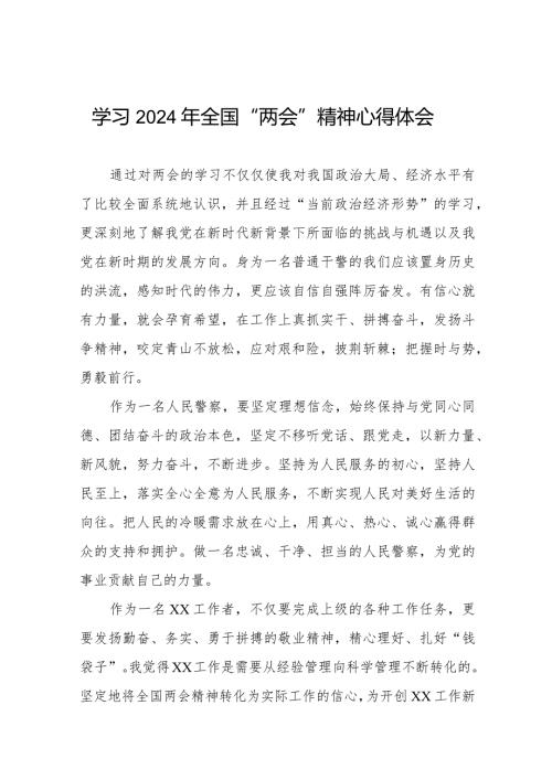 民警学习2024年全国“两会”精神心得体会30篇.docx