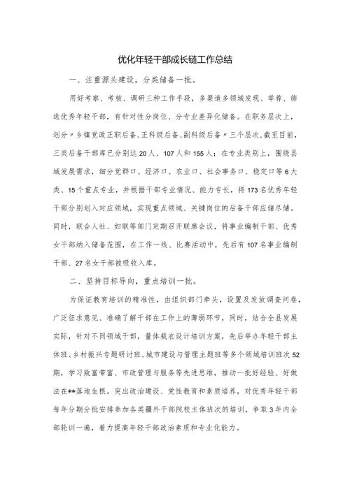 优化年轻干部成长链工作总结.docx