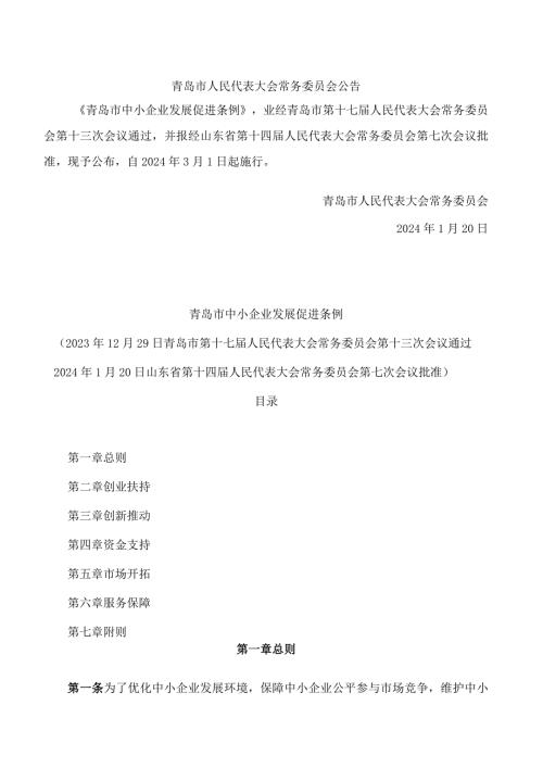 青岛市中小企业发展促进条例.docx