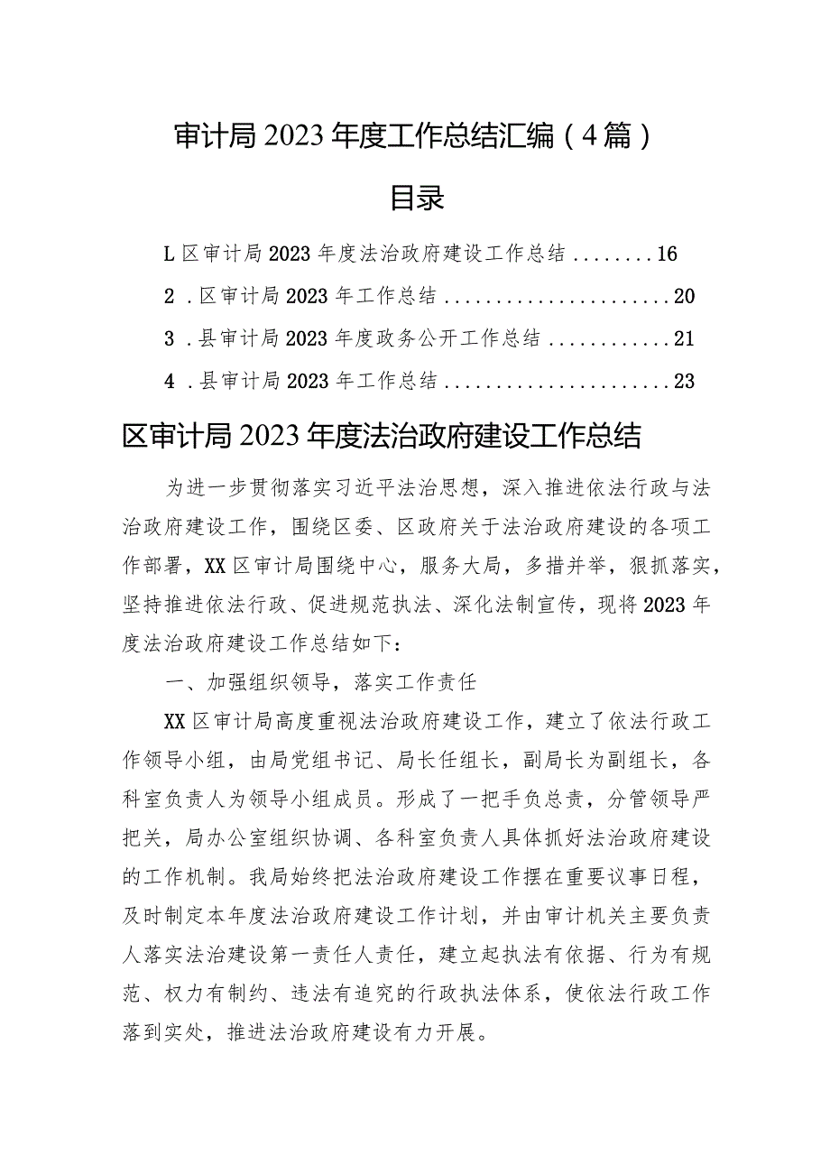 审计局2023工作总结汇编（4篇）.docx_第1页