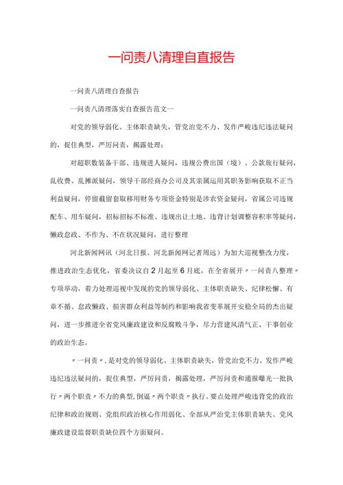 一问责八清理自查报告.docx