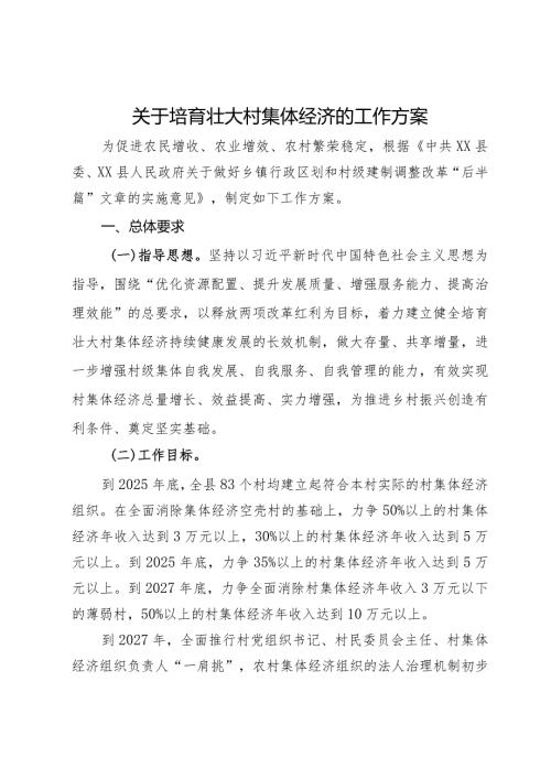 关于培育壮大村集体经济的工作方案.docx