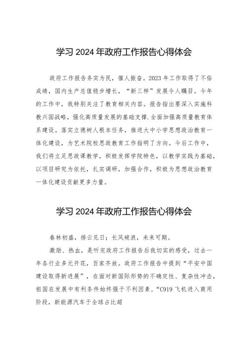 学习《2024年政府工作报告》发言稿35篇.docx