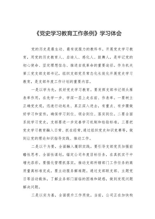 支部书记学习党史学习教育工作条例的心得体会十四篇.docx