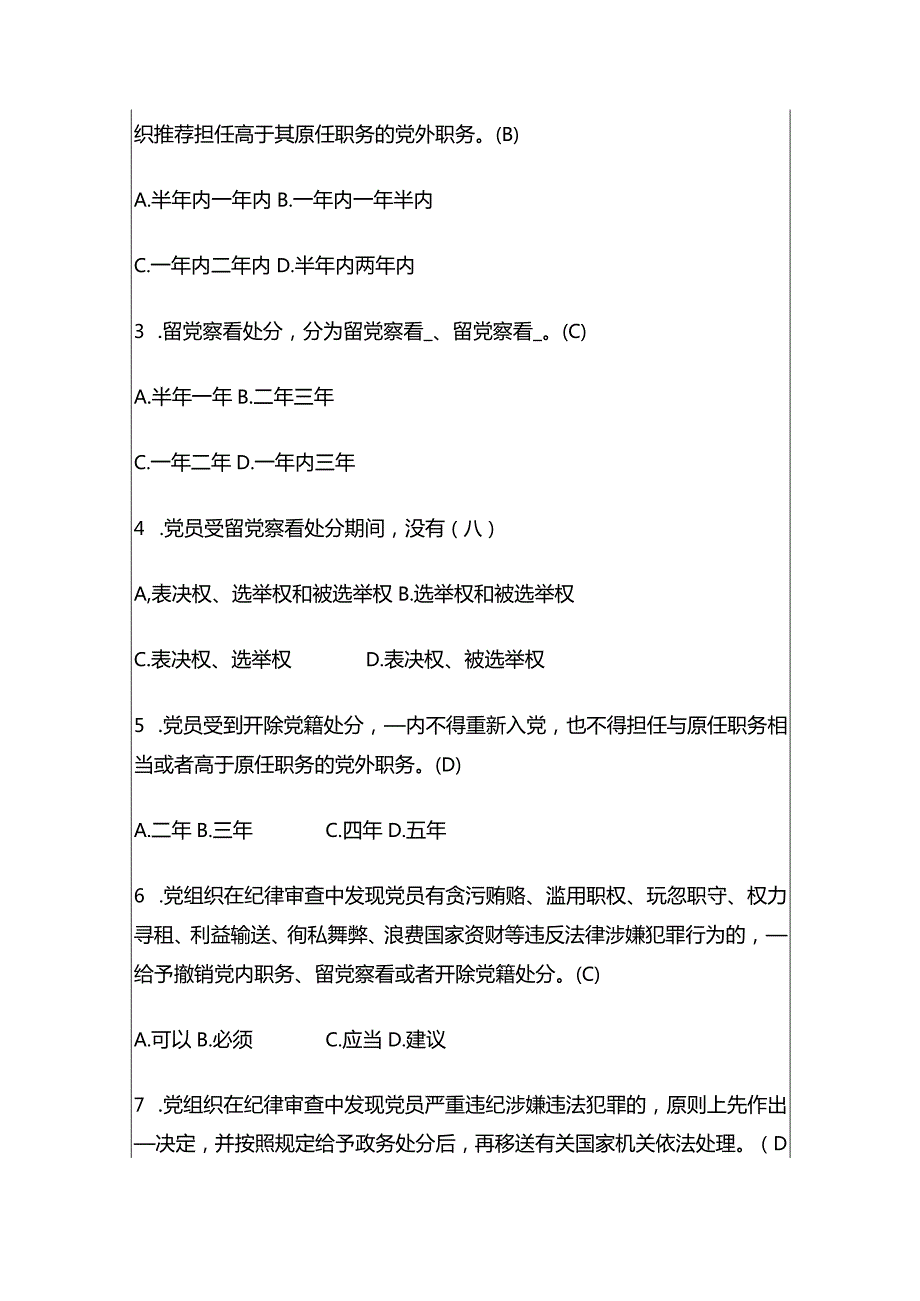 2024《中国共产党纪律处分条例》题库（含答案）.docx_第2页