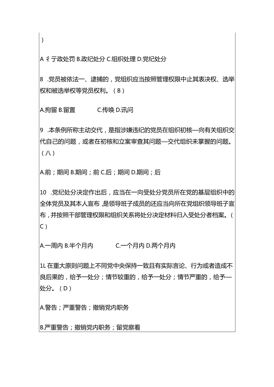 2024《中国共产党纪律处分条例》题库（含答案）.docx_第3页