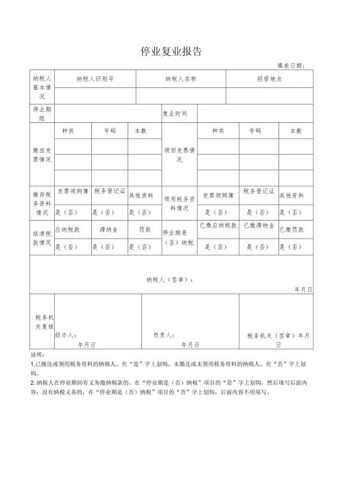 企业停业复业申请报告.docx