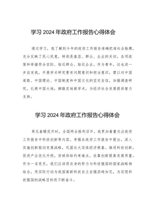 2024年两会《政府工作报告》心得体会合集40篇.docx