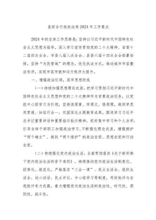 县综合行政执法局2024年工作要点(1).docx