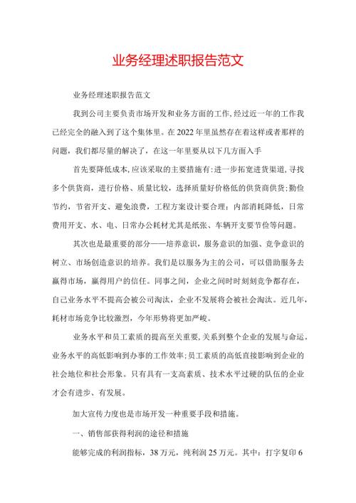 业务经理述职报告范文.docx