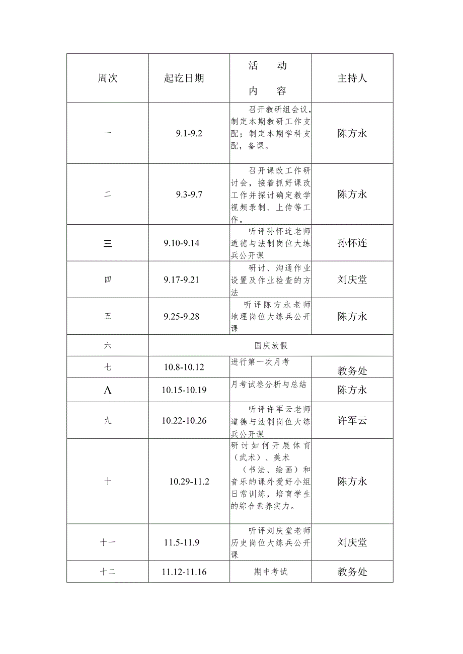 2024—2024学第一学期综合教研组工作计划.docx_第3页