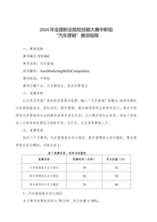 2024国赛汽车营销规程.docx