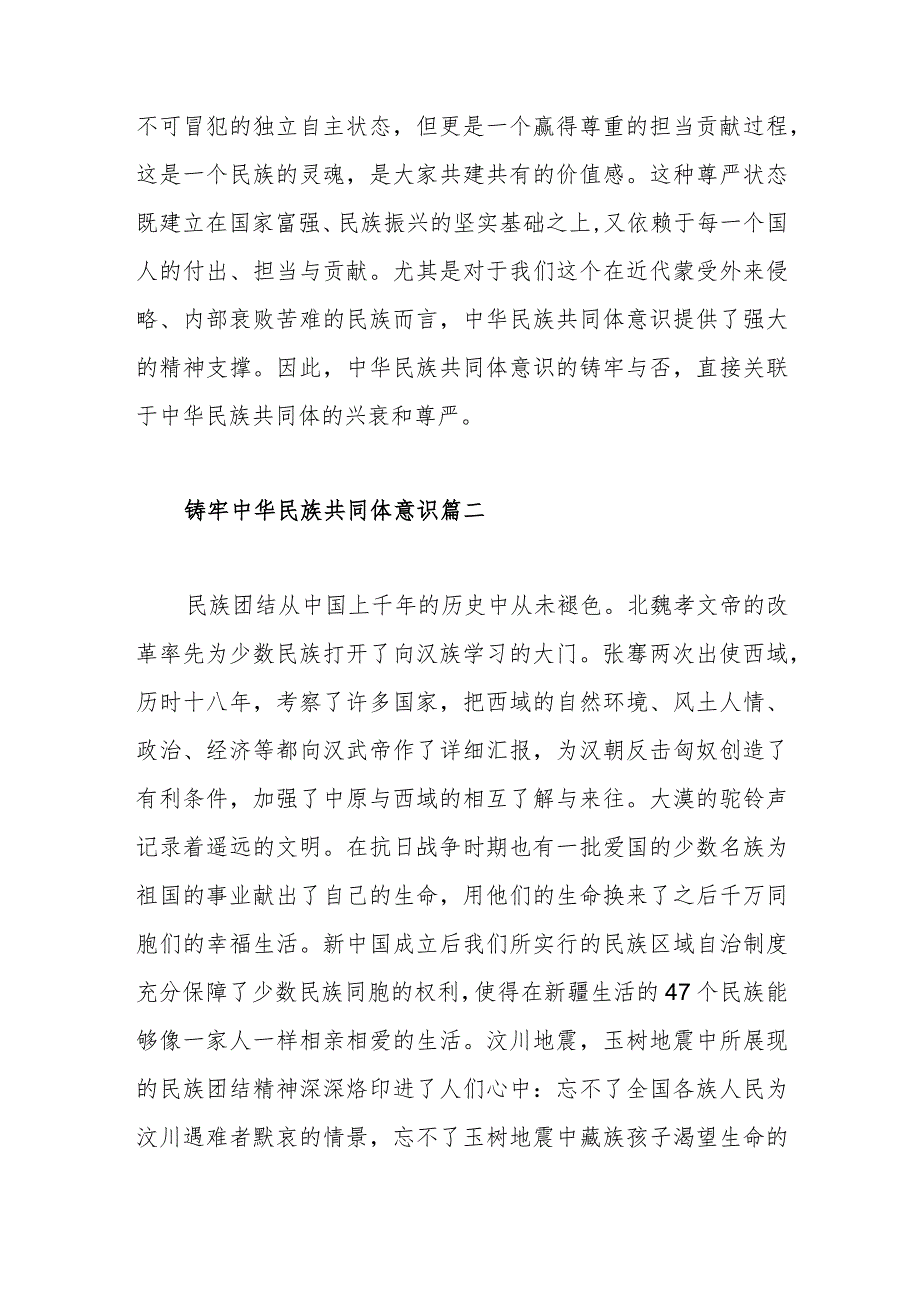 铸牢中华民族共同体意识心得感悟范文（四篇）.docx_第3页