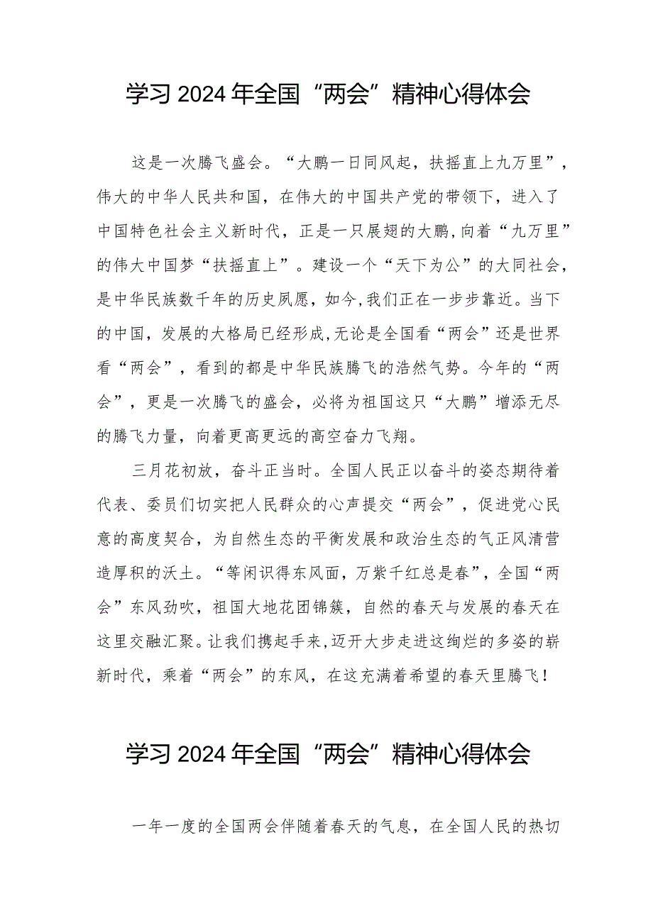学习2024两会精神心得体会交流发言稿二十篇.docx_第2页