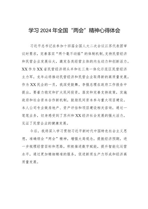 学习2024两会精神心得体会交流发言稿二十篇.docx