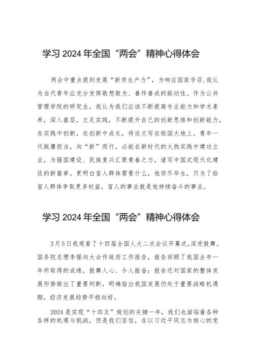 2024年两会精神的心得体会二十篇.docx