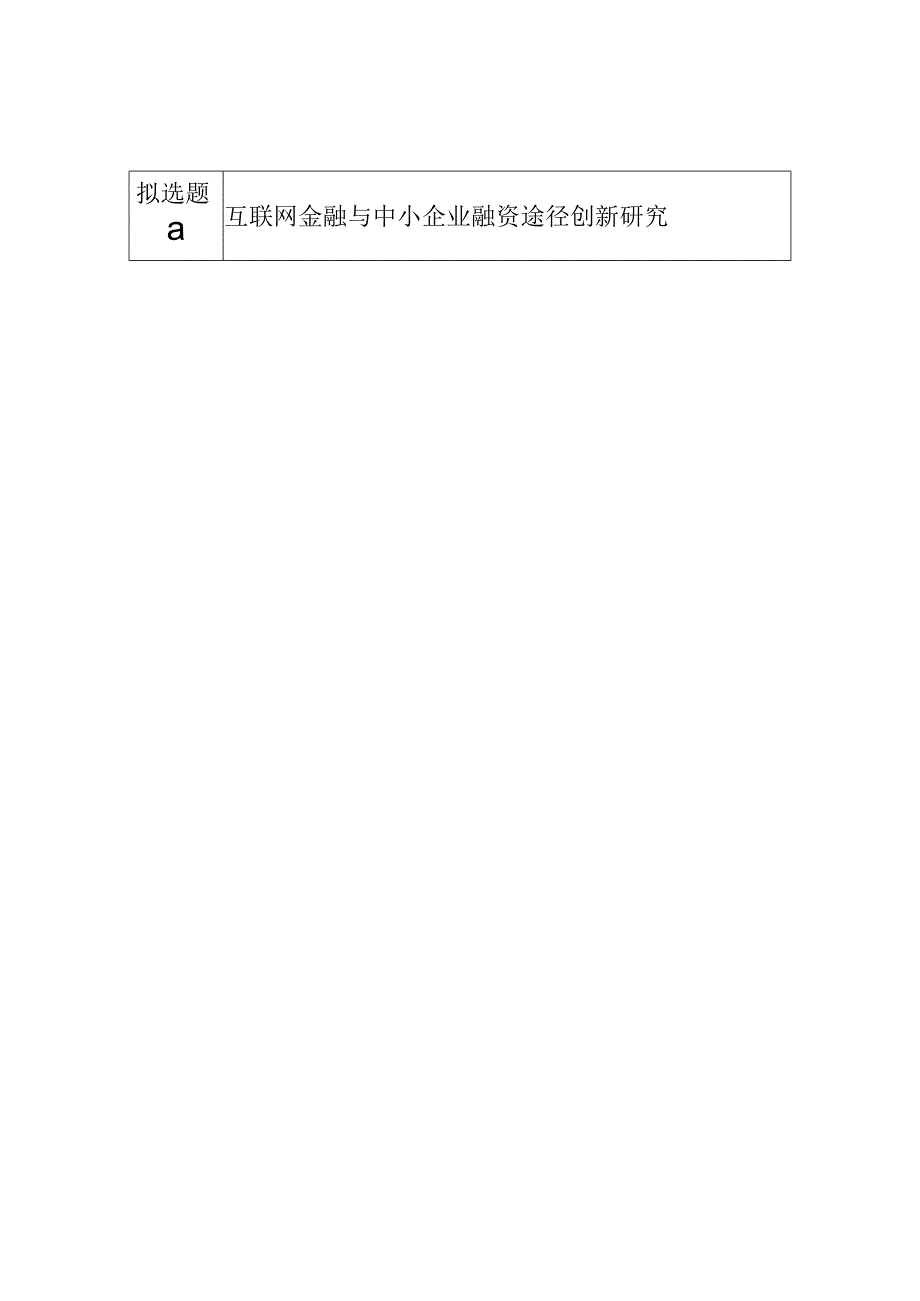 互联网金融与中小企业融资途径创新研究分析财务管理专业开题报告.docx_第1页