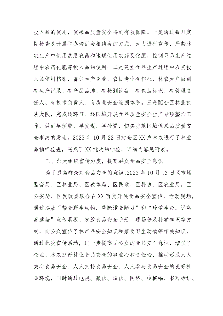 XX区2023林产品食品安全工作总结.docx_第2页