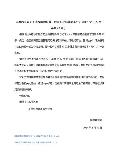清喉咽颗粒、固肾合剂、清热解毒片非处方药说明书范本.docx
