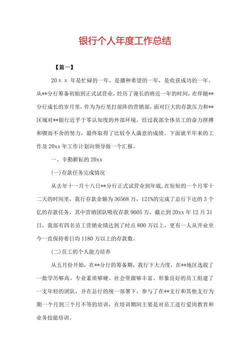 银行个人工作总结.docx