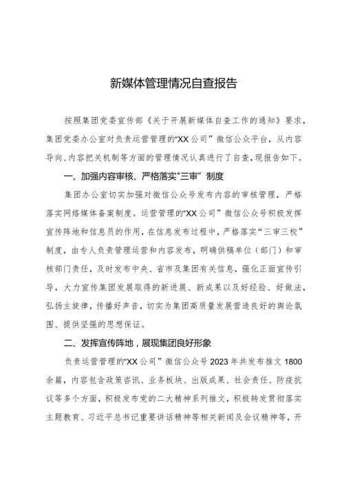 新媒体管理情况自查报告.docx