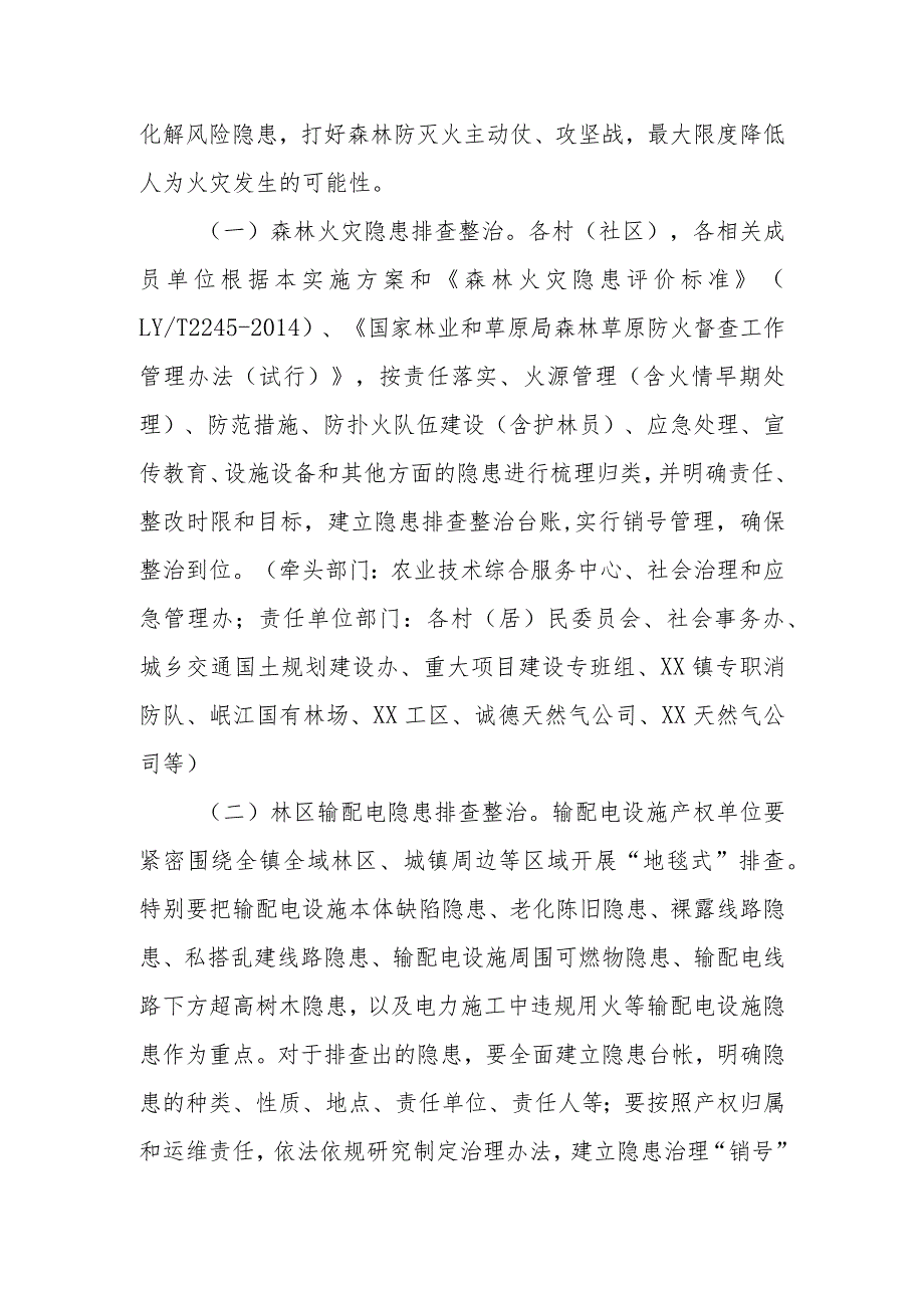 XX镇森林火灾隐患排查整治和查处违规用火行为专项行动实施方案.docx_第3页