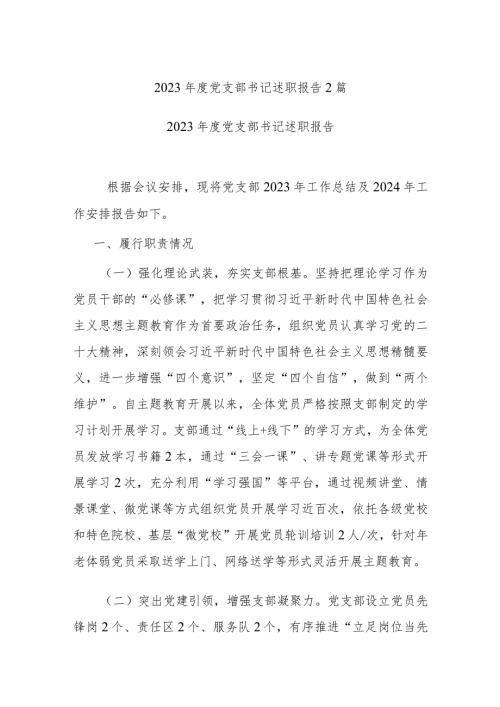2023党支部书记述职报告2篇.docx
